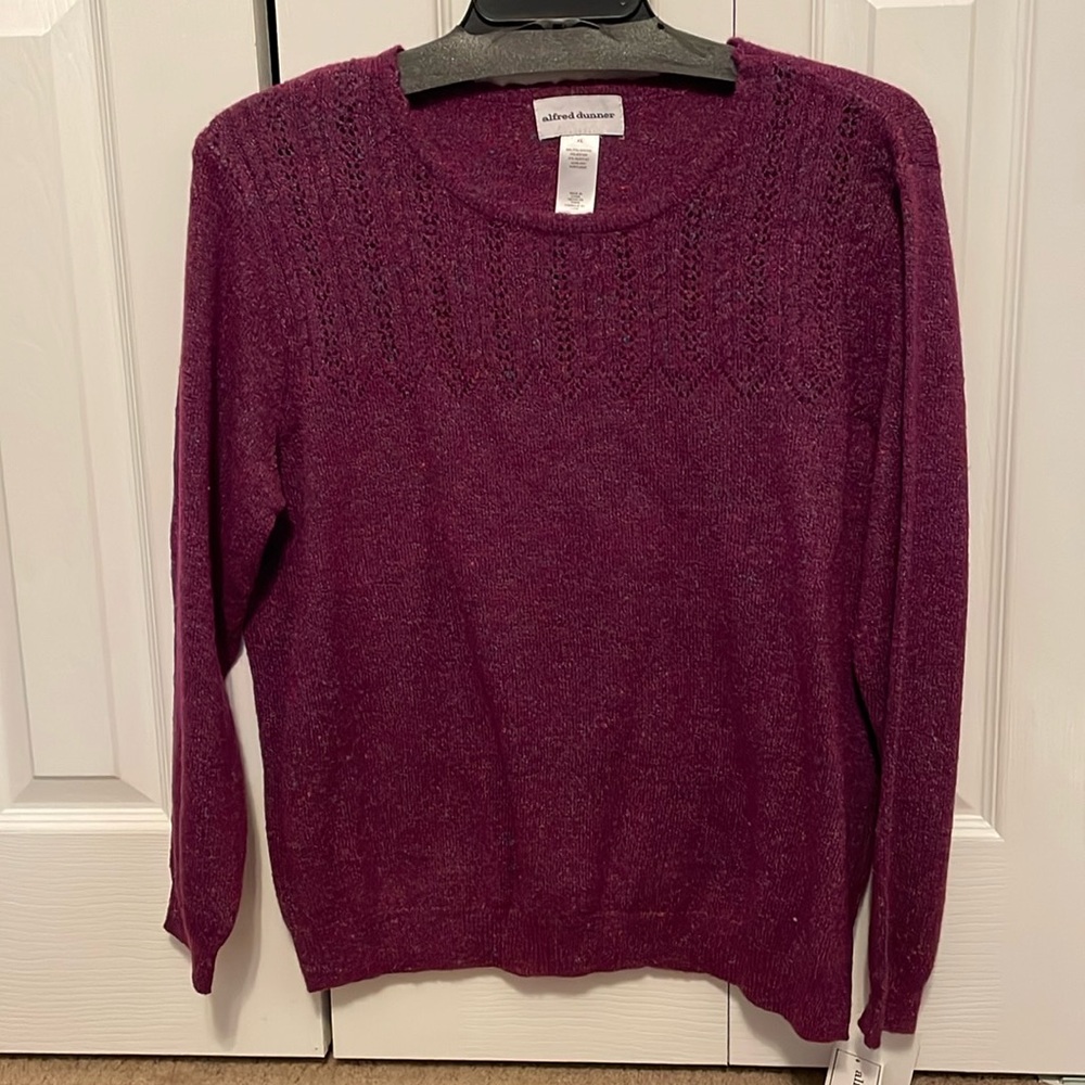Purple Alfred Dunner sweater. Brand new